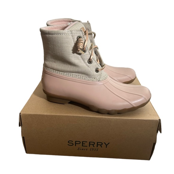 NEW Sperry Women's Saltwater Duck Booties - Rose Oat - Picture 4 of 8